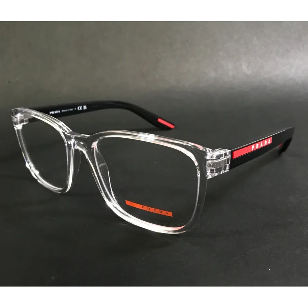 Prada Linea Rossa Eyeglasses Frames VPS06P 2AZ-1O1 Crystal Clear Black 57-18-145